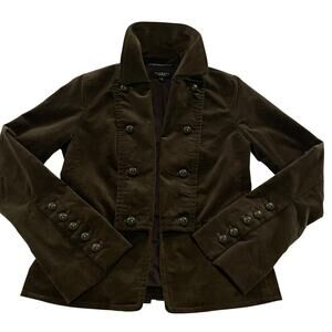 Talbots Velvet Blazer Jacket | Military Style, Olive Green, Size 2, $198